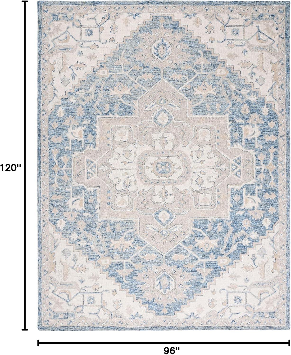 Micro-Loop MLP503 Hand Tufted Area Rug - Blue/Ivory - 8'x10' - Safavieh.