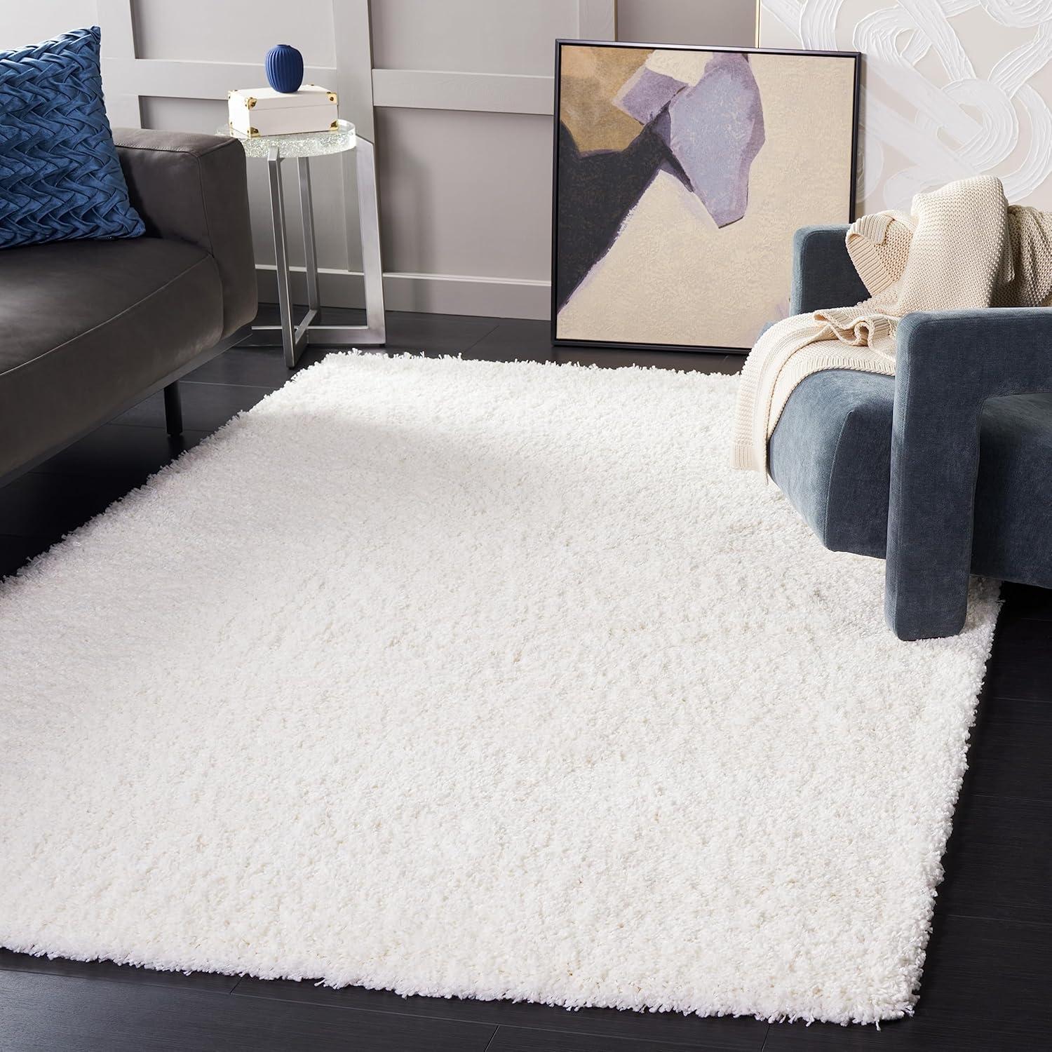 California Shag SG151 Power Loomed Indoor Area Rug - White - 5'3"x7'6" - Safavieh