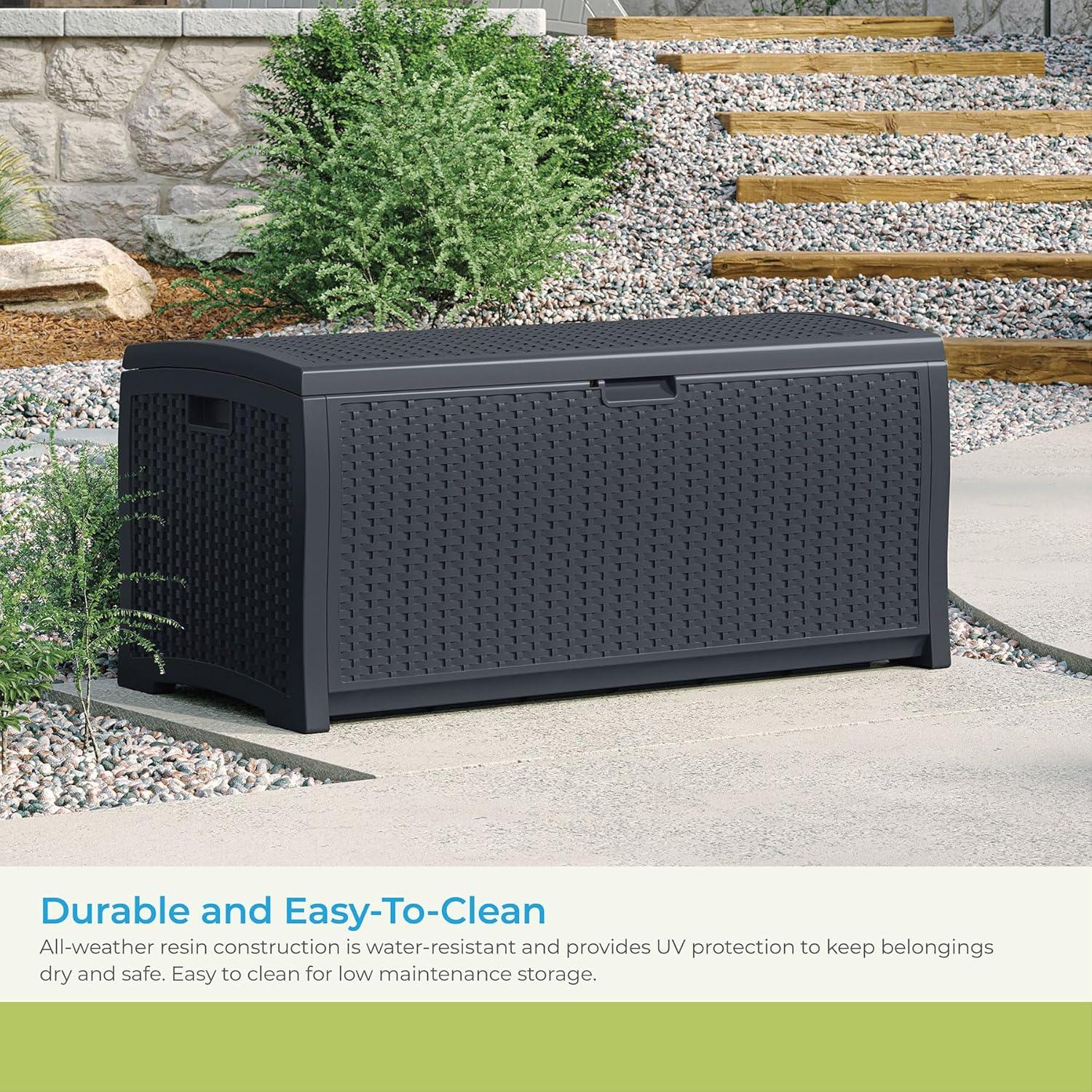 Suncast 73 Gallon Wicker Deck Box