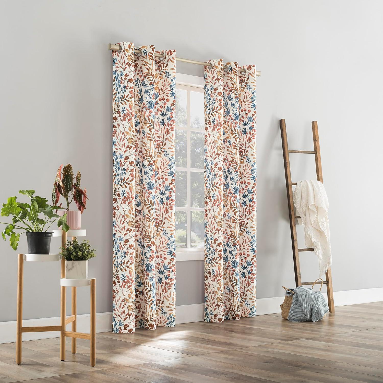 No. 918 Room Darkening Amelie Botanical Print Grommet Curtain Panel