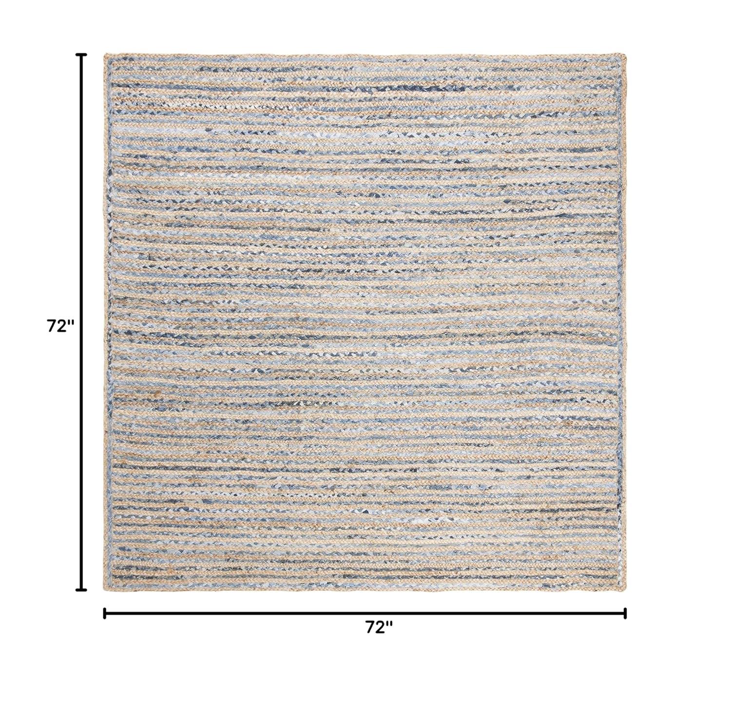 Cape Cod CAP250 Hand Woven Area Rug - Natural/Blue - 6'x6' - Safavieh.
