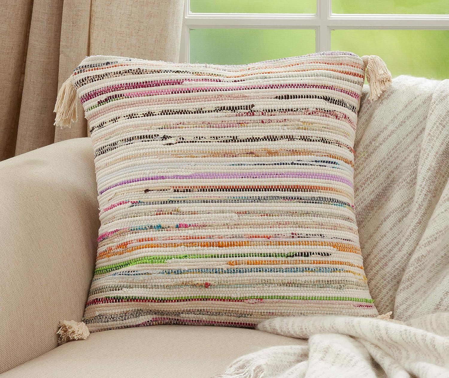 Saro Lifestyle Chindi Throw Pillow Cover
