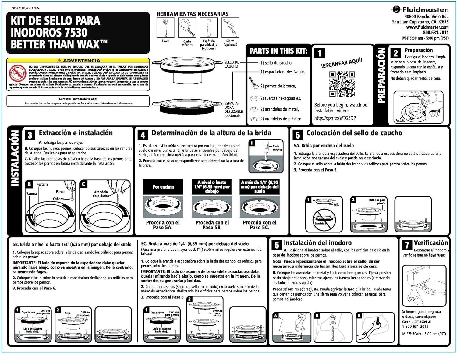 Fluidmaster 7530P8 Better Than Wax Universal Wax-Free Toilet Seal