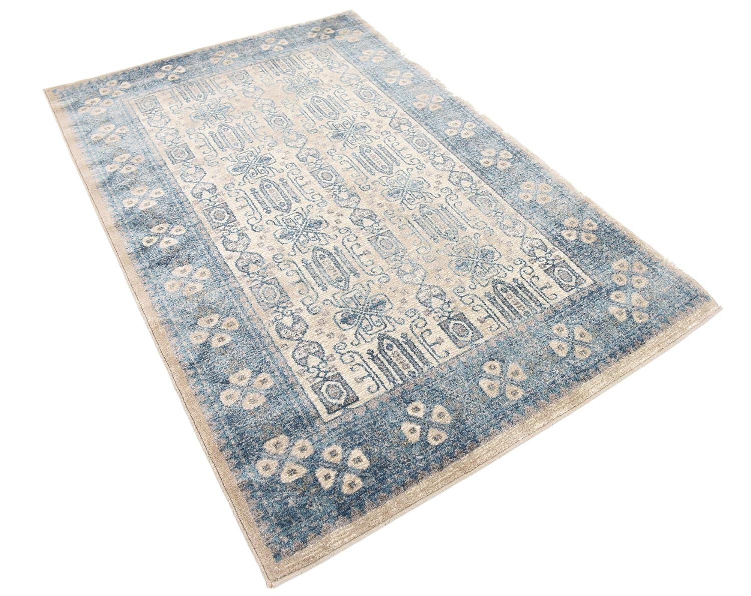Unique Loom 4' 1 x 6' 1 Beige Salzburg Aigen Area Rug