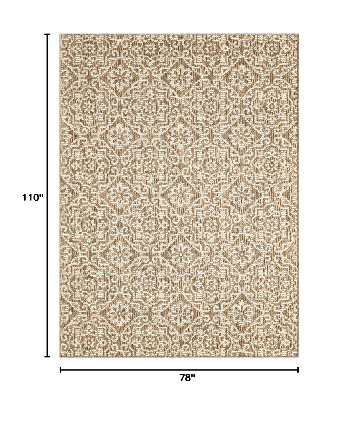 Nicole Miller New York Patio Country Danica Geometric Indoor/Outdoor Area Rug, Brown/Beige