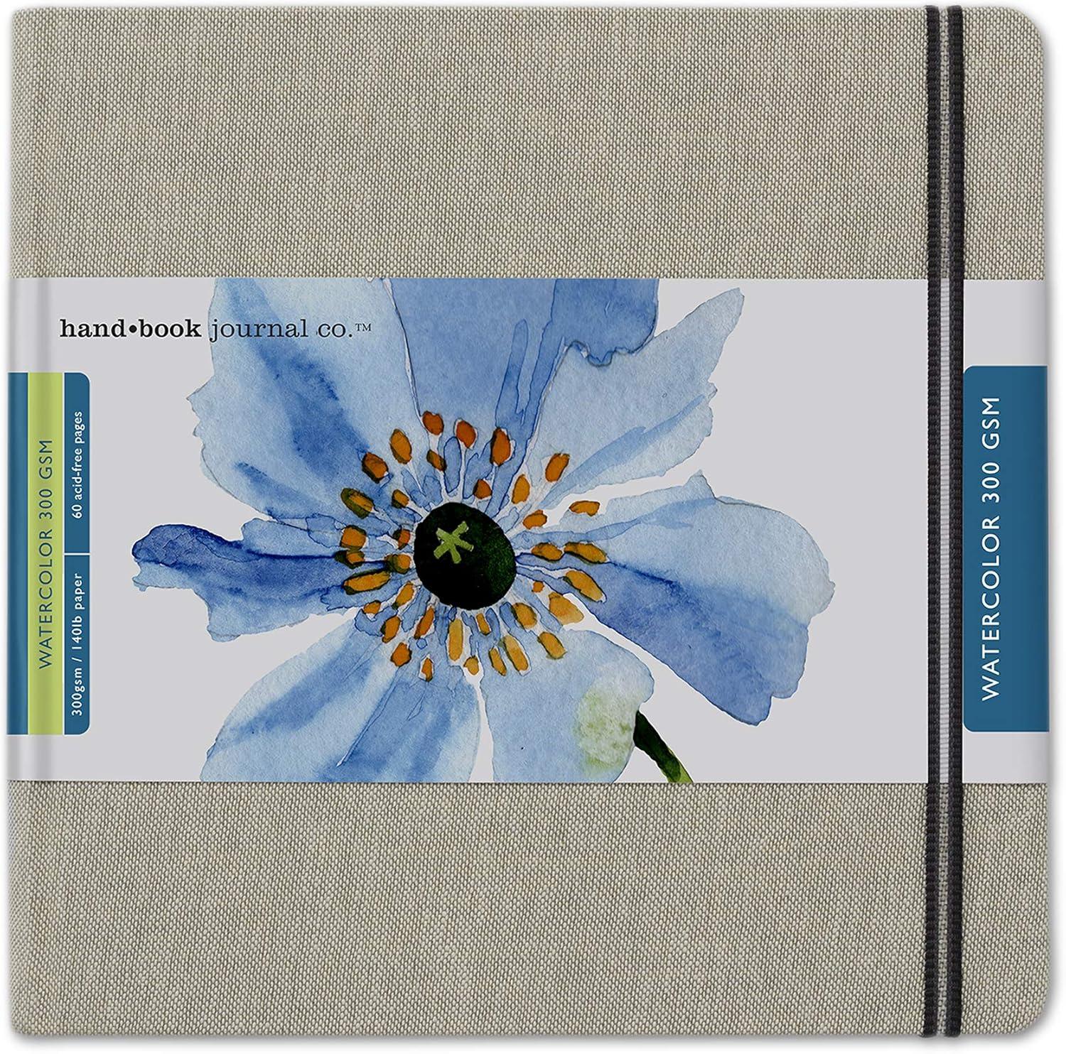 Natural Linen Square Watercolor Journal with Acid-Free Paper