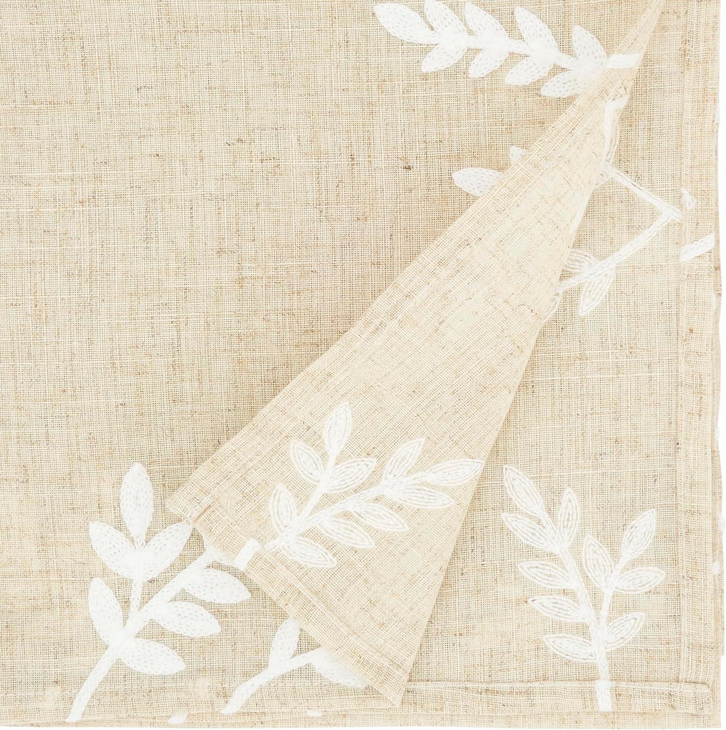 Saro Lifestyle Foliage Embroidery Table Runner