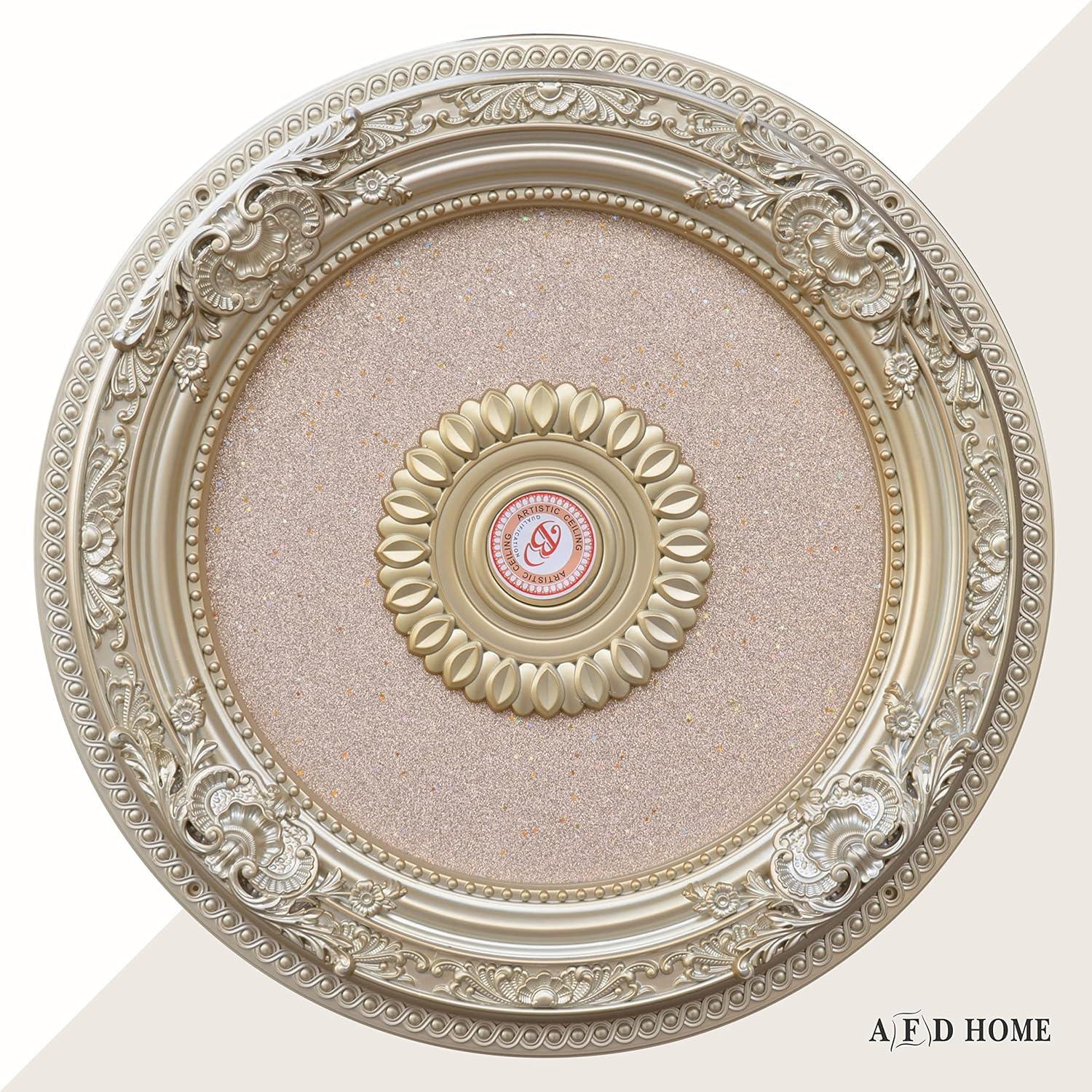 AFD Rose Gold Round Chandelier Ceiling Medallion 36in