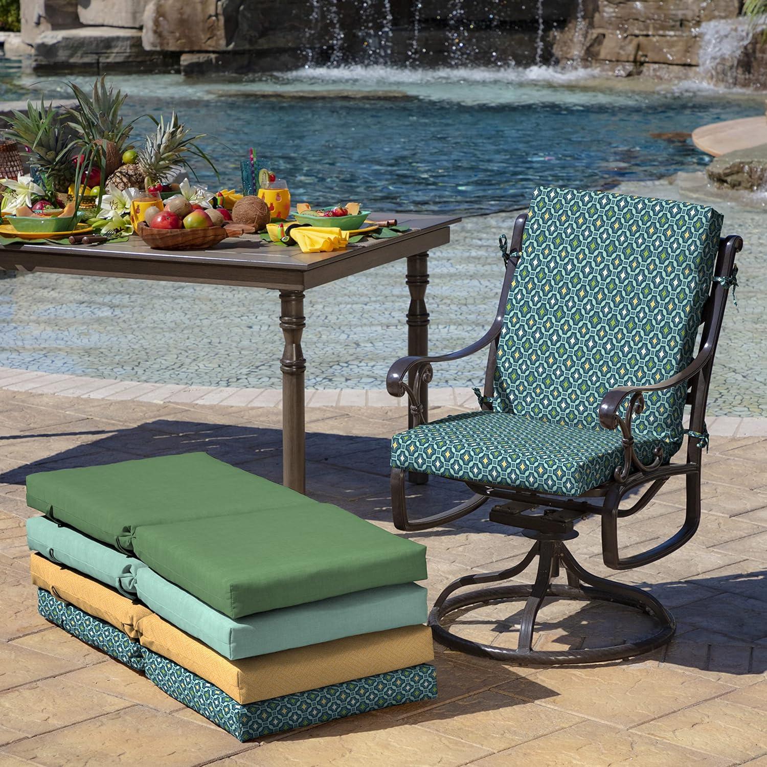 Arden 36.5"x18" Outdoor Mid Back Dining Chair Cushion