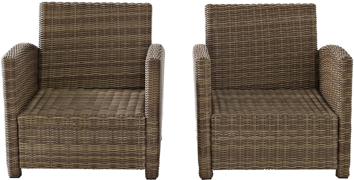 Bradenton 2pk Outdoor Wicker Chair Set - Sangria - Crosley: Steel Frame, UV & Weather-Resistant Patio Accent Chairs