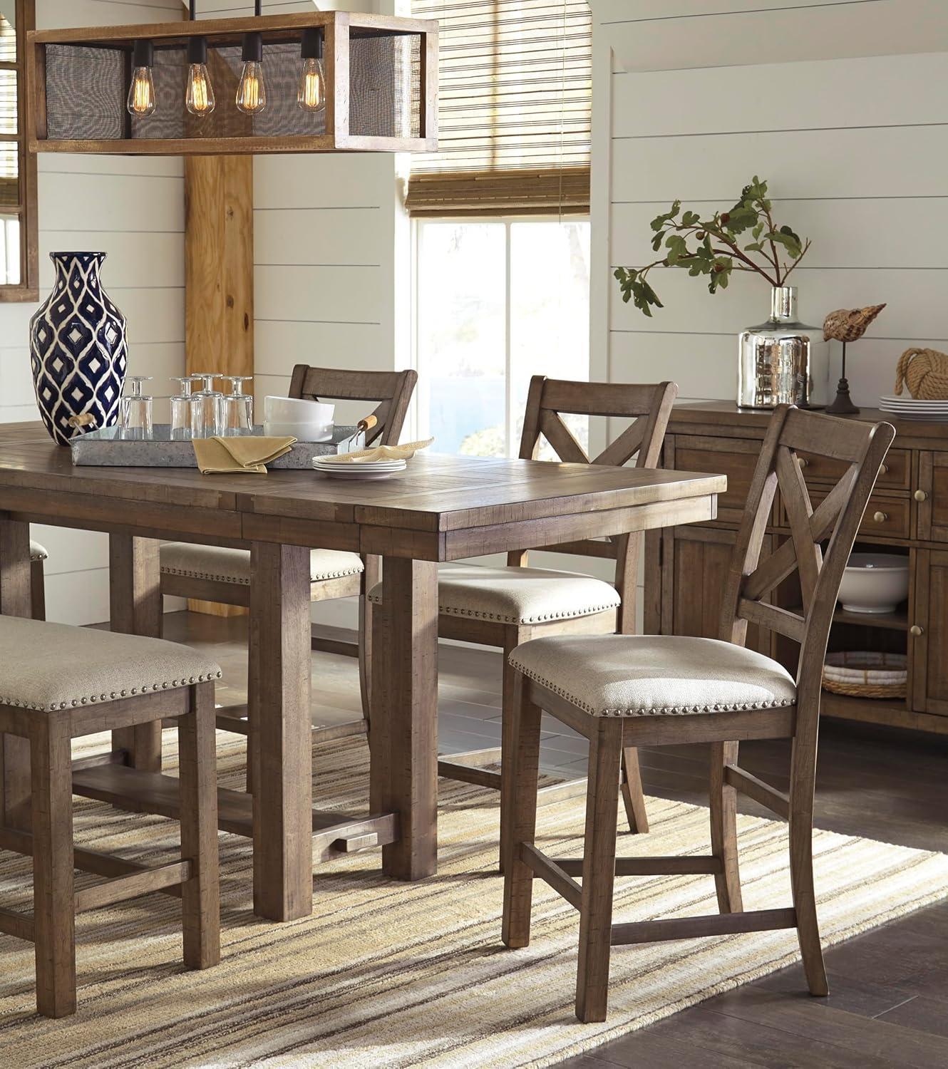 Signature Design by Ashley Casual Moriville Counter Height Dining Bench  Beige