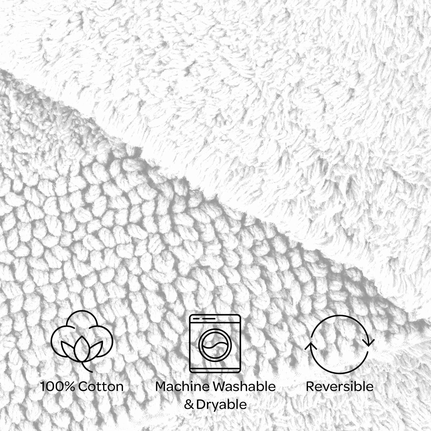 Lavish Home 100% Cotton 2-Piece Reversible Rug Set