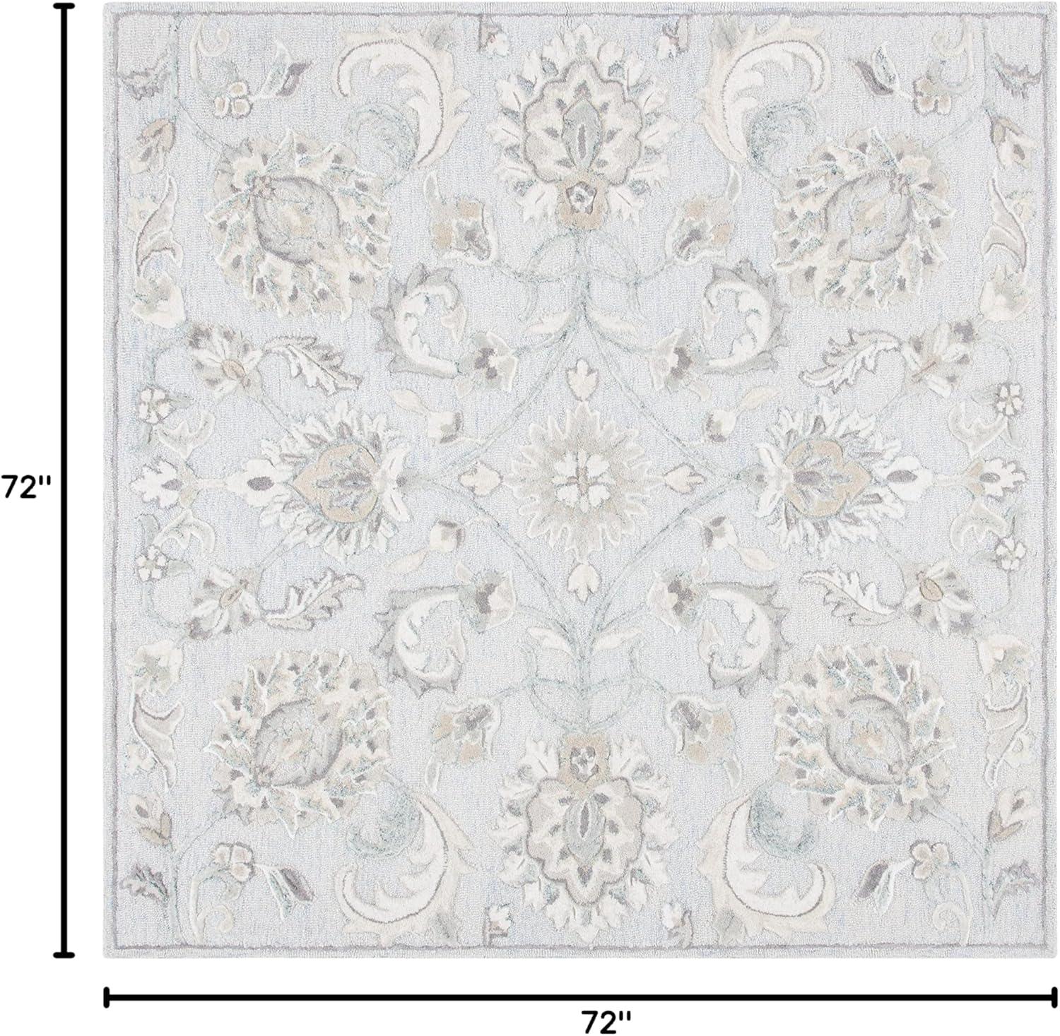 Glamour GLM624 Hand Tufted Indoor Area Rug - Light Blue/Ivory - 6'x6' - Safavieh
