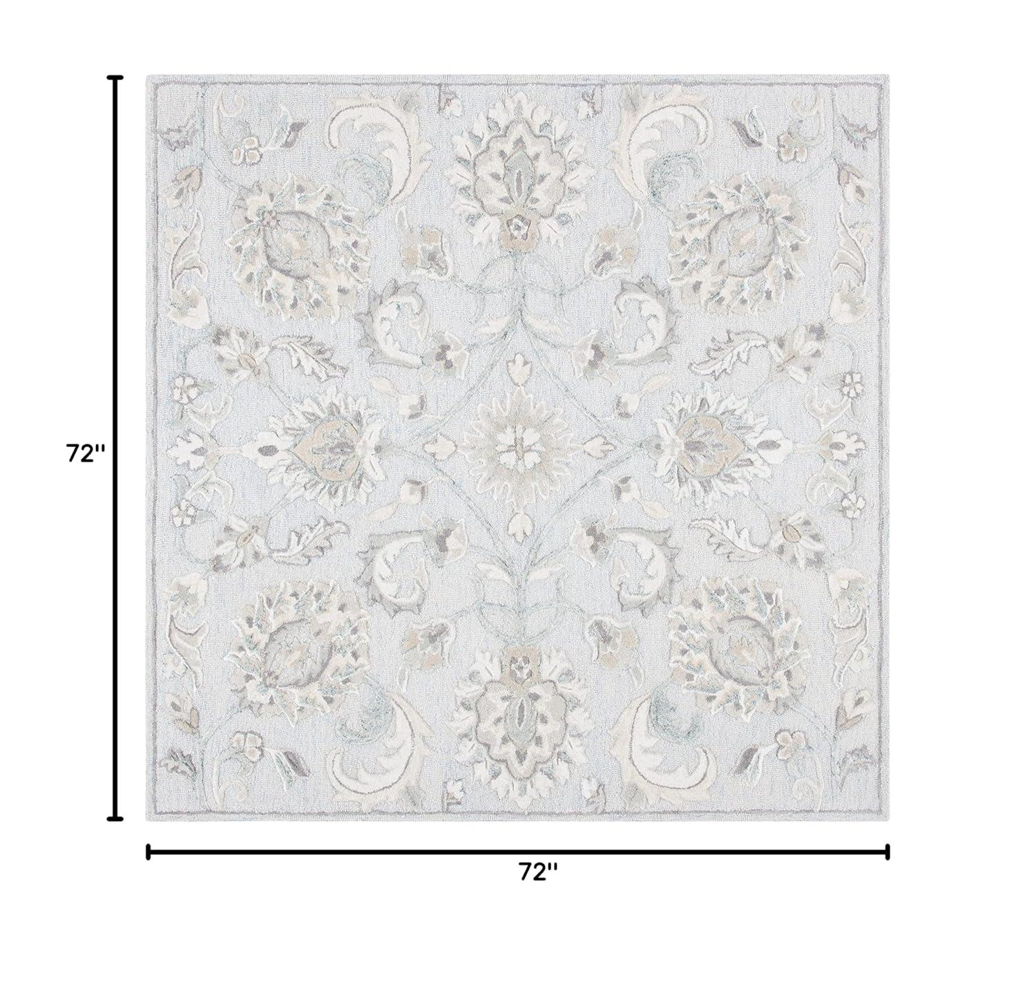 Glamour GLM624 Hand Tufted Indoor Area Rug - Light Blue/Ivory - 6'x6' - Safavieh