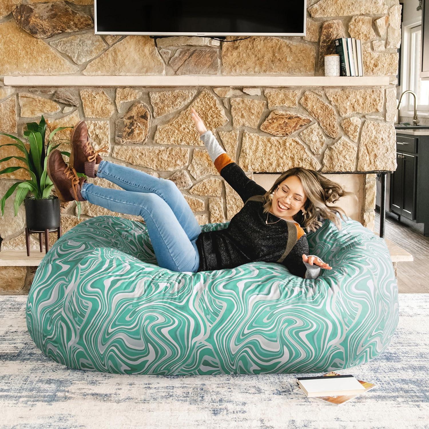 Big Joe Extra Large Memory Foam Bean Bag Sofa with Soft Removable Cover