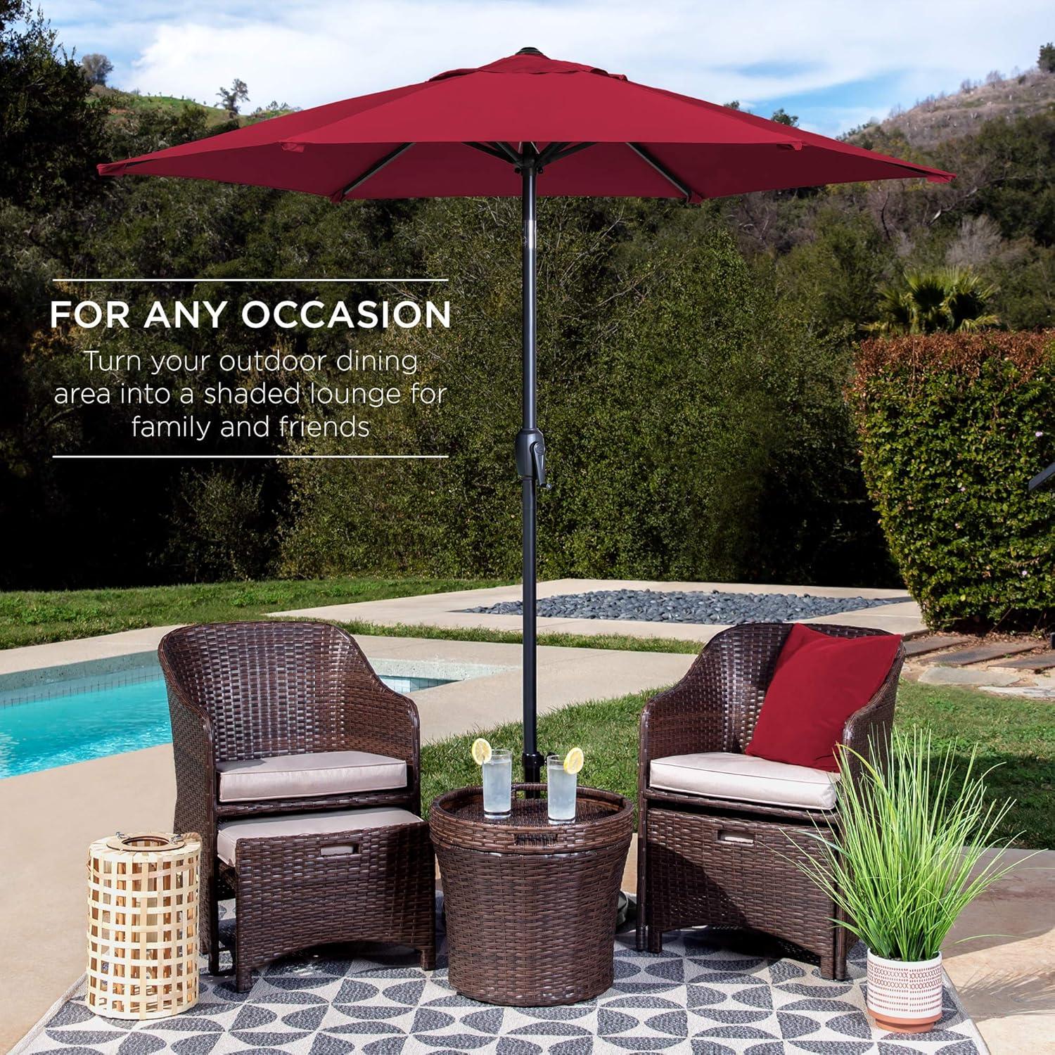 Best Choice Products 7.5ft Heavy-Duty Outdoor Market Patio Umbrella w/ Push Button Tilt, Easy Crank