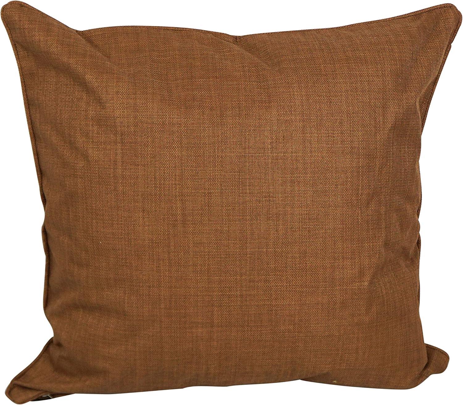 Mocha 25" Double-Corded Spun Polyester Square Floor Pillows, Set of 2