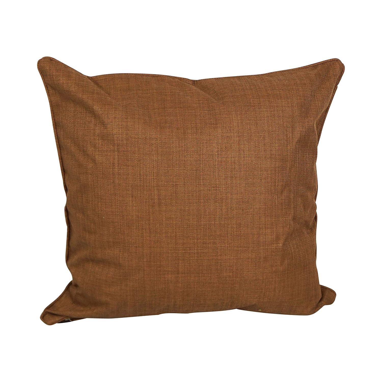 Mocha 25" Double-Corded Spun Polyester Square Floor Pillows, Set of 2