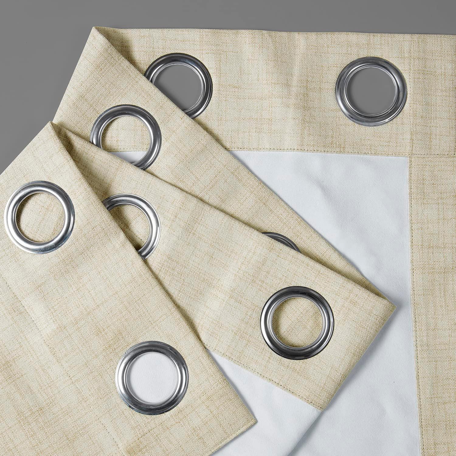 HPD Half Price Drapes Grommet Blackout Curtains for Bedroom Thermal Cross Linen 50 X 84 (1 Panel), FLCW-CBO192-84-GR, Natural Light Beige