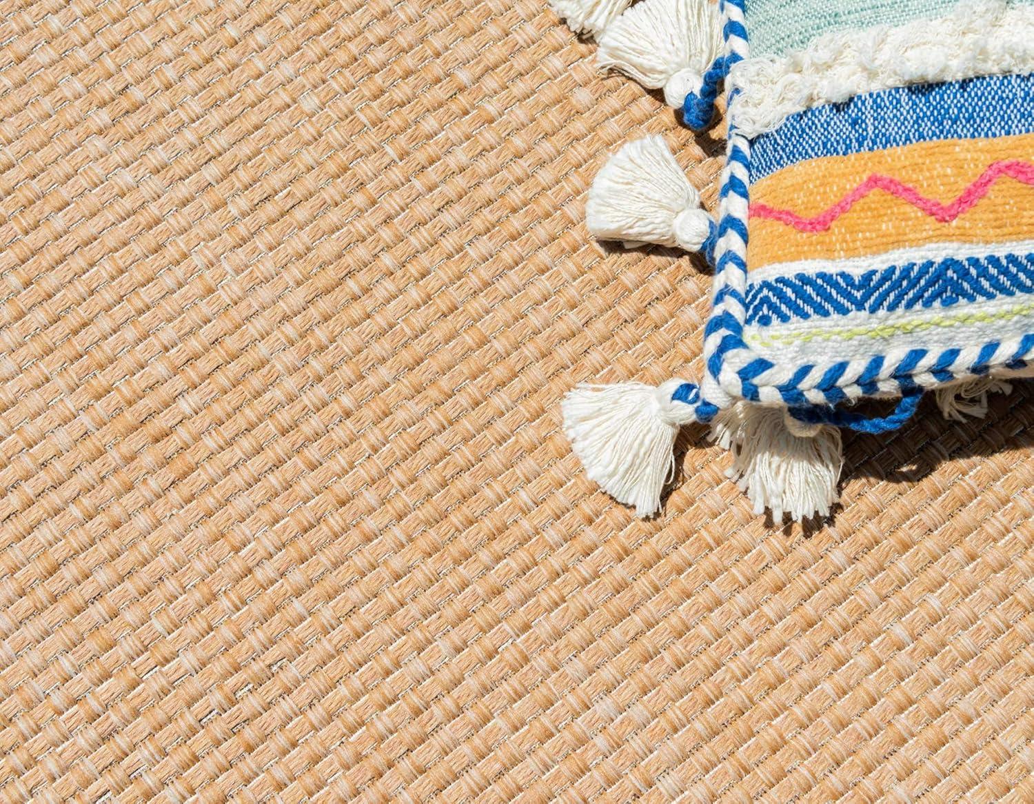 Unique Loom 2' 2 x 3' 0 Tan Outdoor Border Multi Border Area Rug