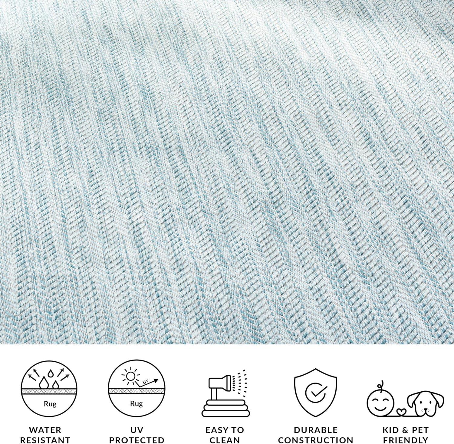 Courtyard CY8022 Power Loomed Indoor and Outdoor Accent Rug - Aqua/Grey - 2'x3'7" - Safavieh