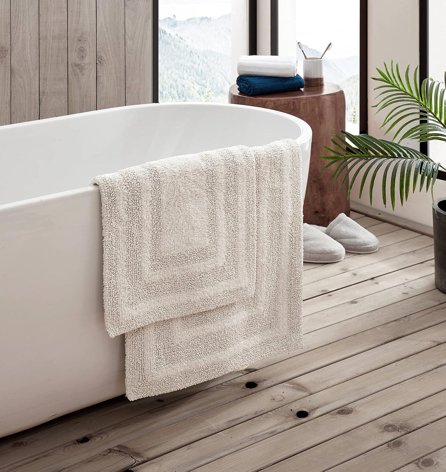 Eddie Bauer Logan Parchment Cotton Tufted Bath Rug Set