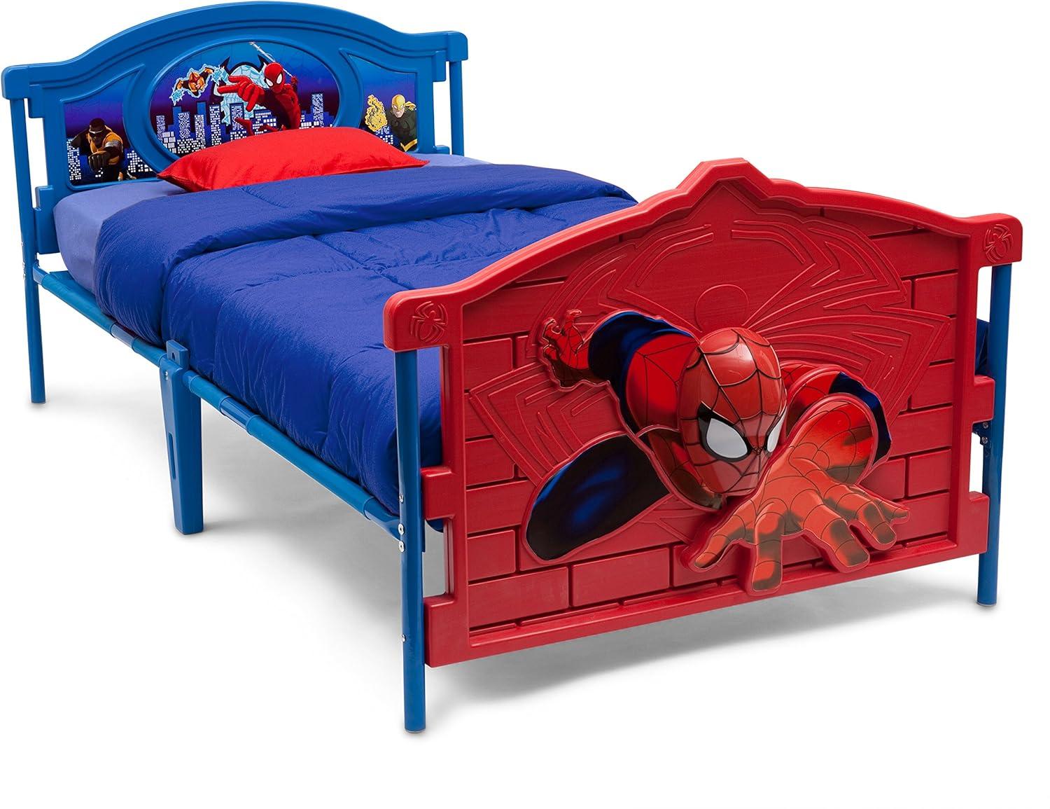 Action-Packed Spider-Man Metal Twin Bed with Drawer and Headboard