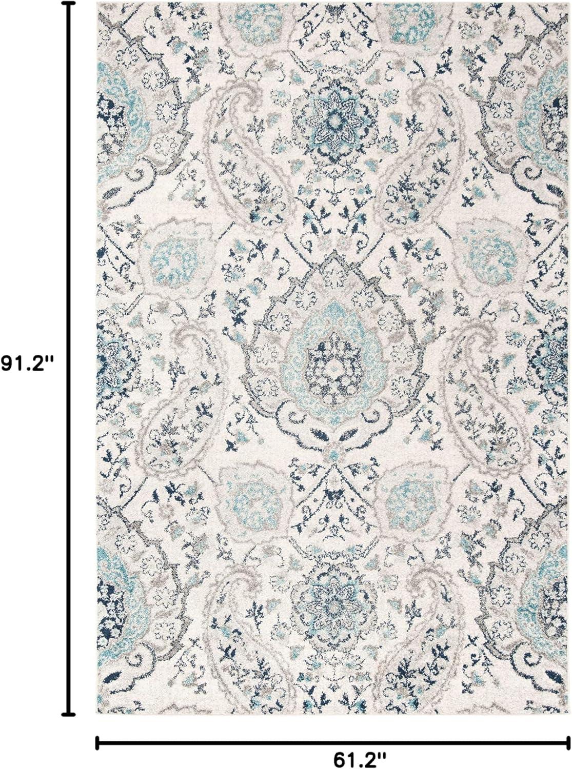 Madison MAD600 Power Loomed Indoor Area Rug - Cream/Light Grey - 5'3"x7'6" - Safavieh