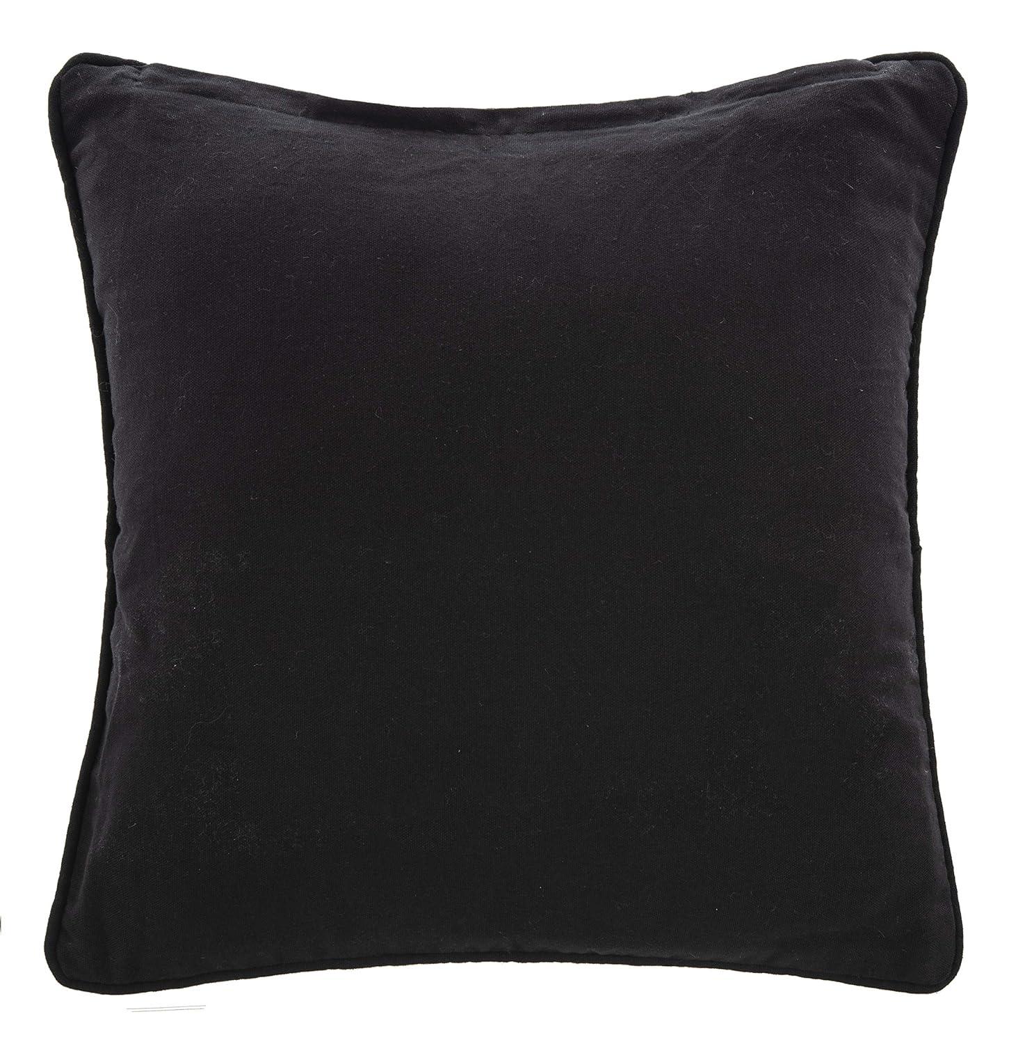 Embroidered Cotton Blend Throw Pillow