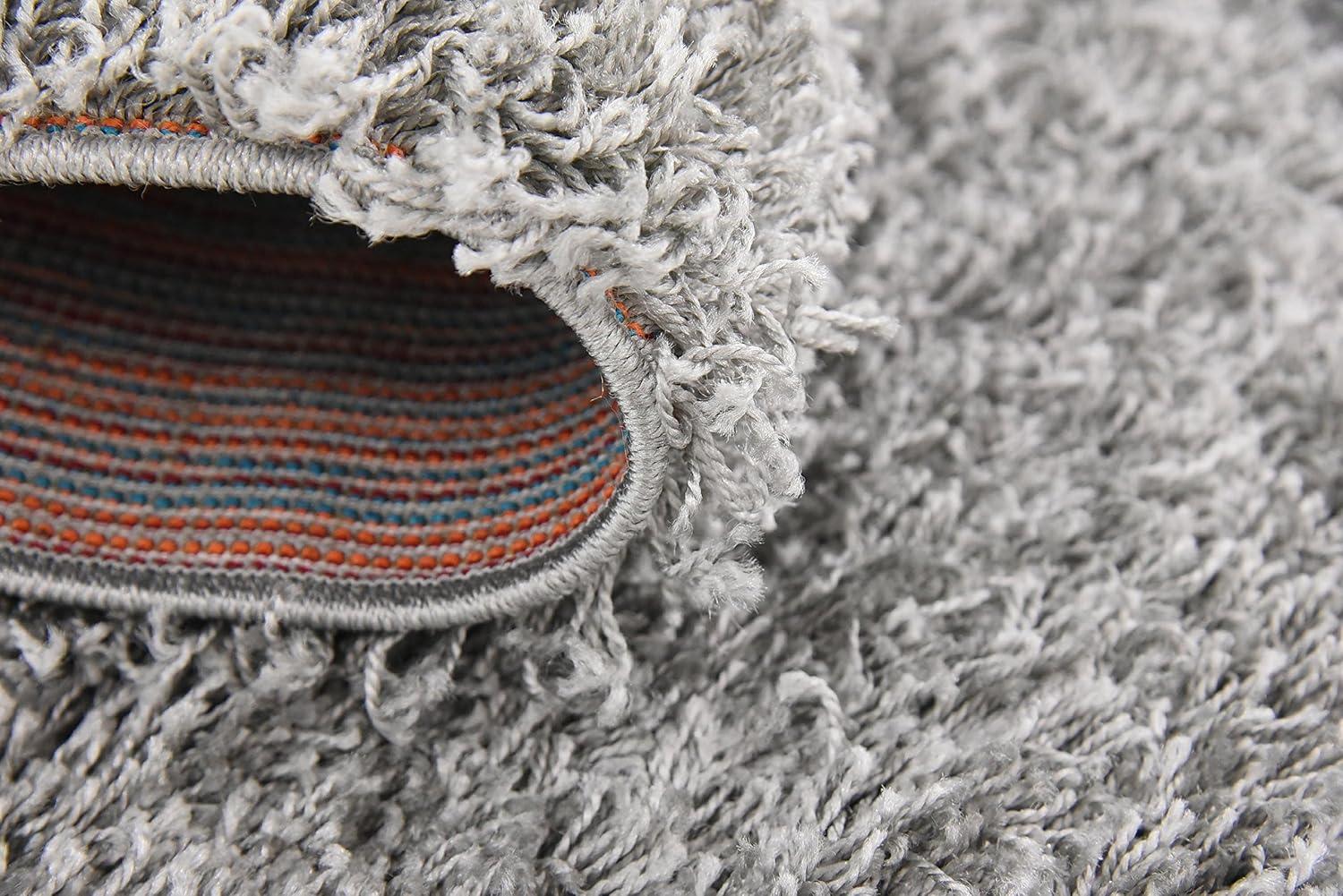 Unique Loom Solid Shag Collection Area Rug (2' x 6' 5" Runner, Cloud Gray)