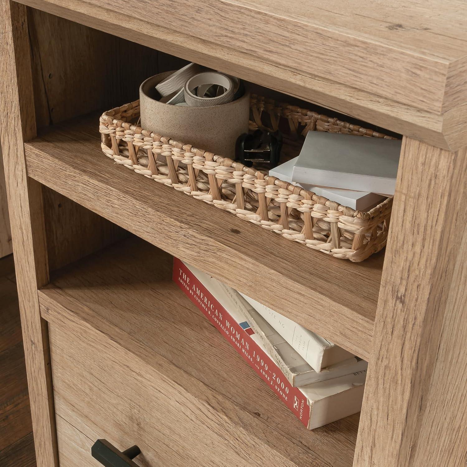 Prime Oak Writing Desk with Drawer and Filing Cabinet