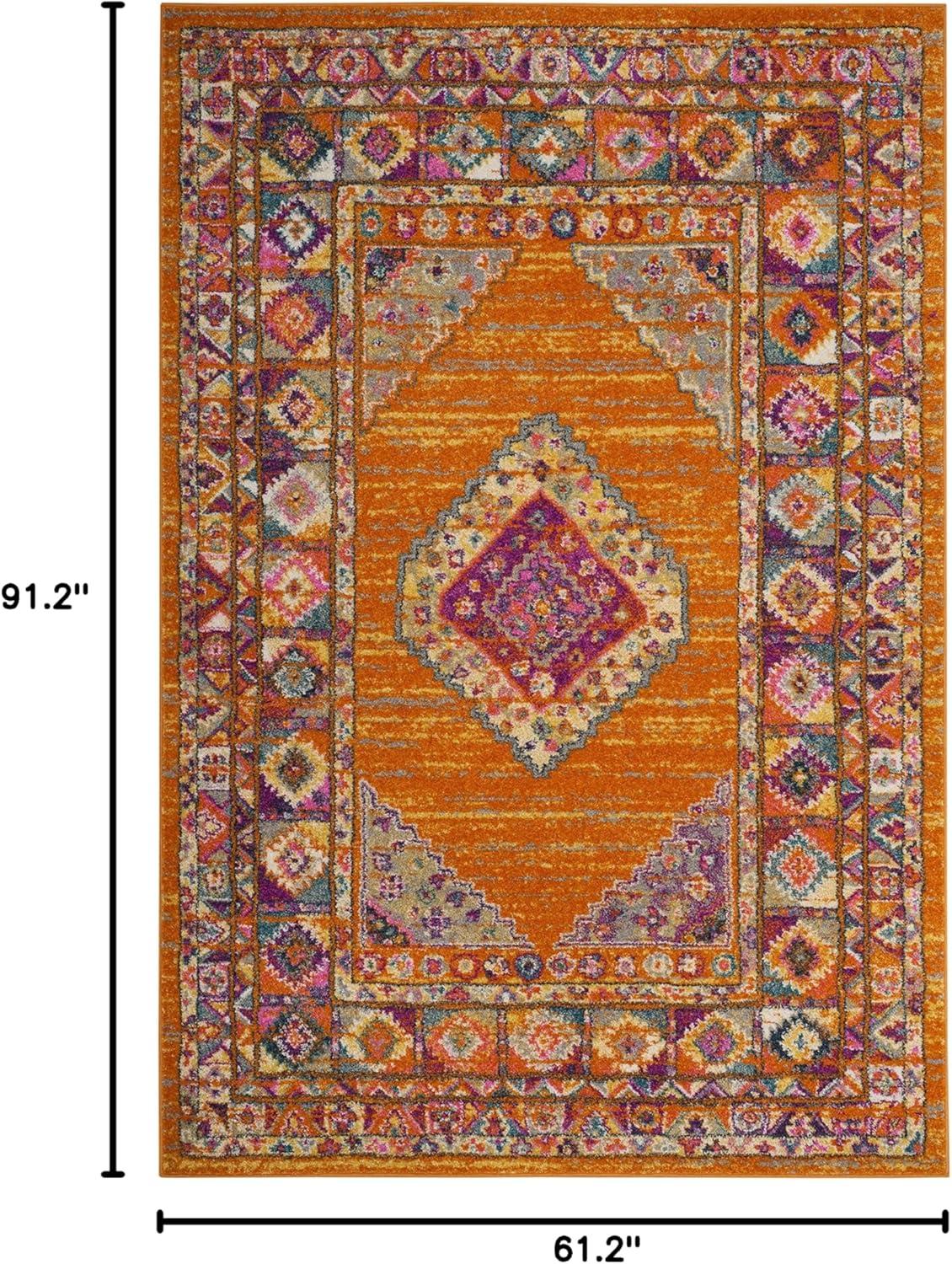Madison MAD133 Power Loomed Indoor Area Rug - Orange/Fuchsia - 5'1"x7'6" - Safavieh