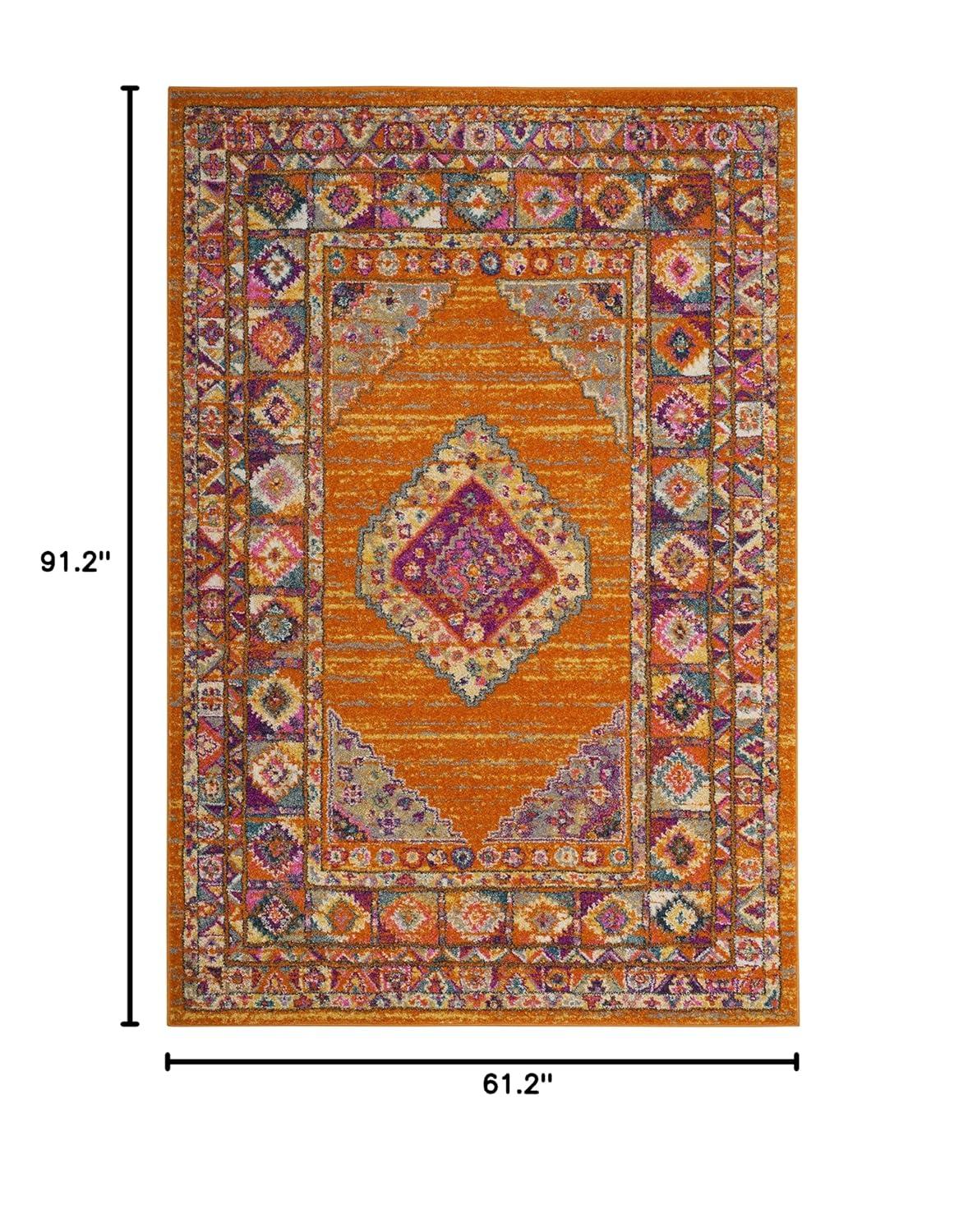 Madison MAD133 Power Loomed Indoor Area Rug - Orange/Fuchsia - 5'1"x7'6" - Safavieh