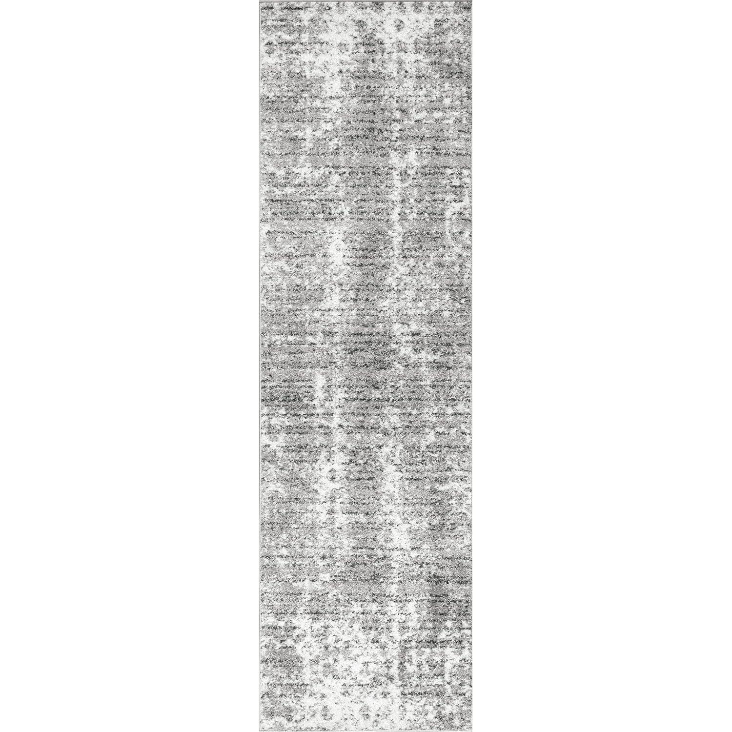 Nuloom Deedra Abstract 2x12 Runner Indoor Area Rug for Living Room Bedroom Dining Room Entryway Hallway Kitchen, Grey/Ivory