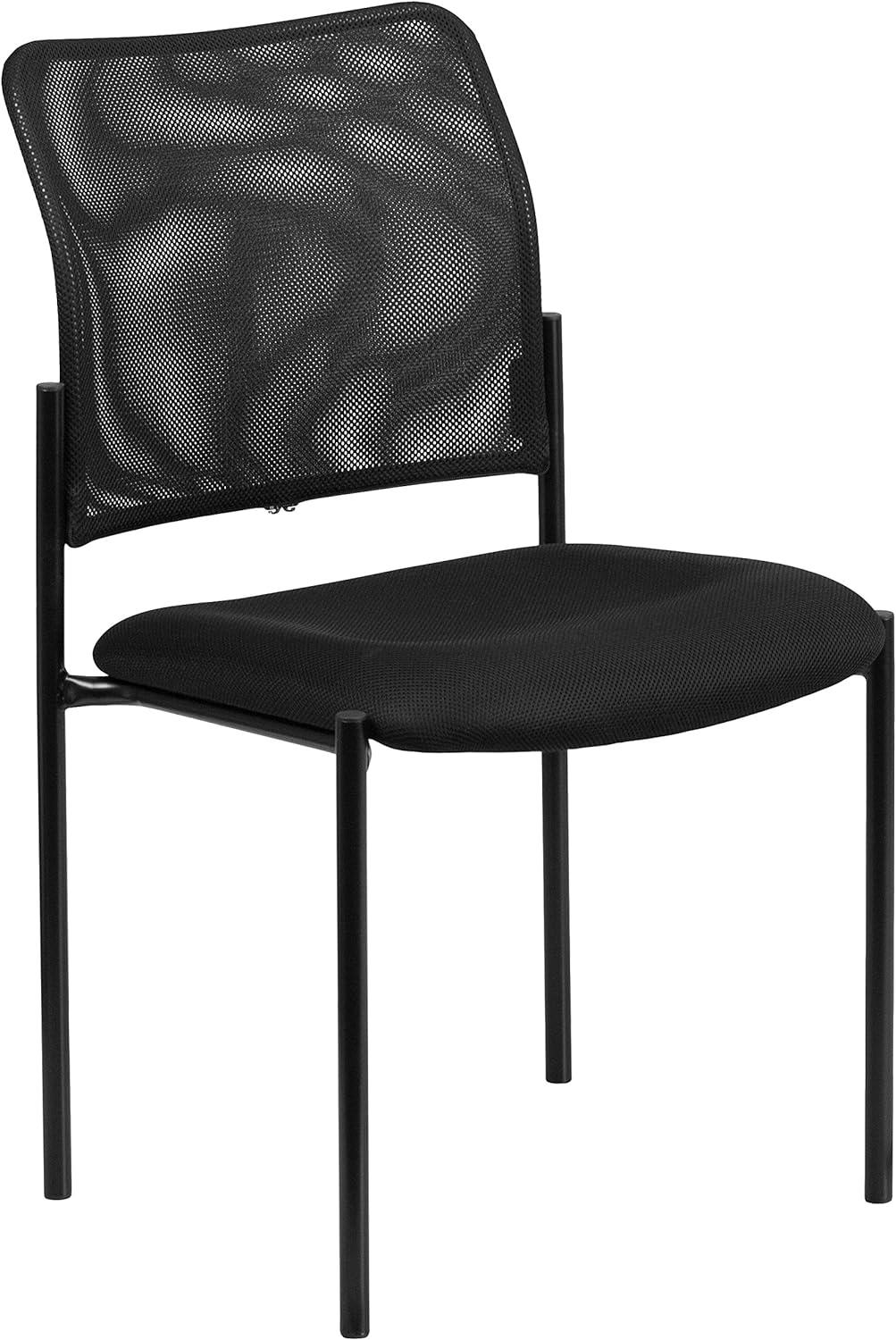 Flash Furniture Comfort Black Mesh Stackable Steel Side Chair