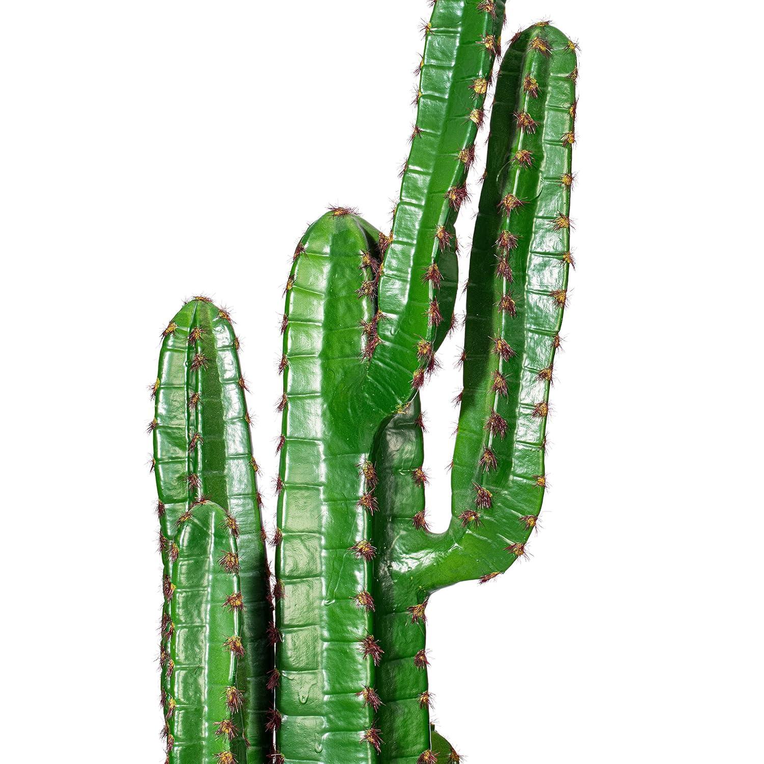Williston Forge 45" Artificial Green Finger Cactus in 8" Black Pot