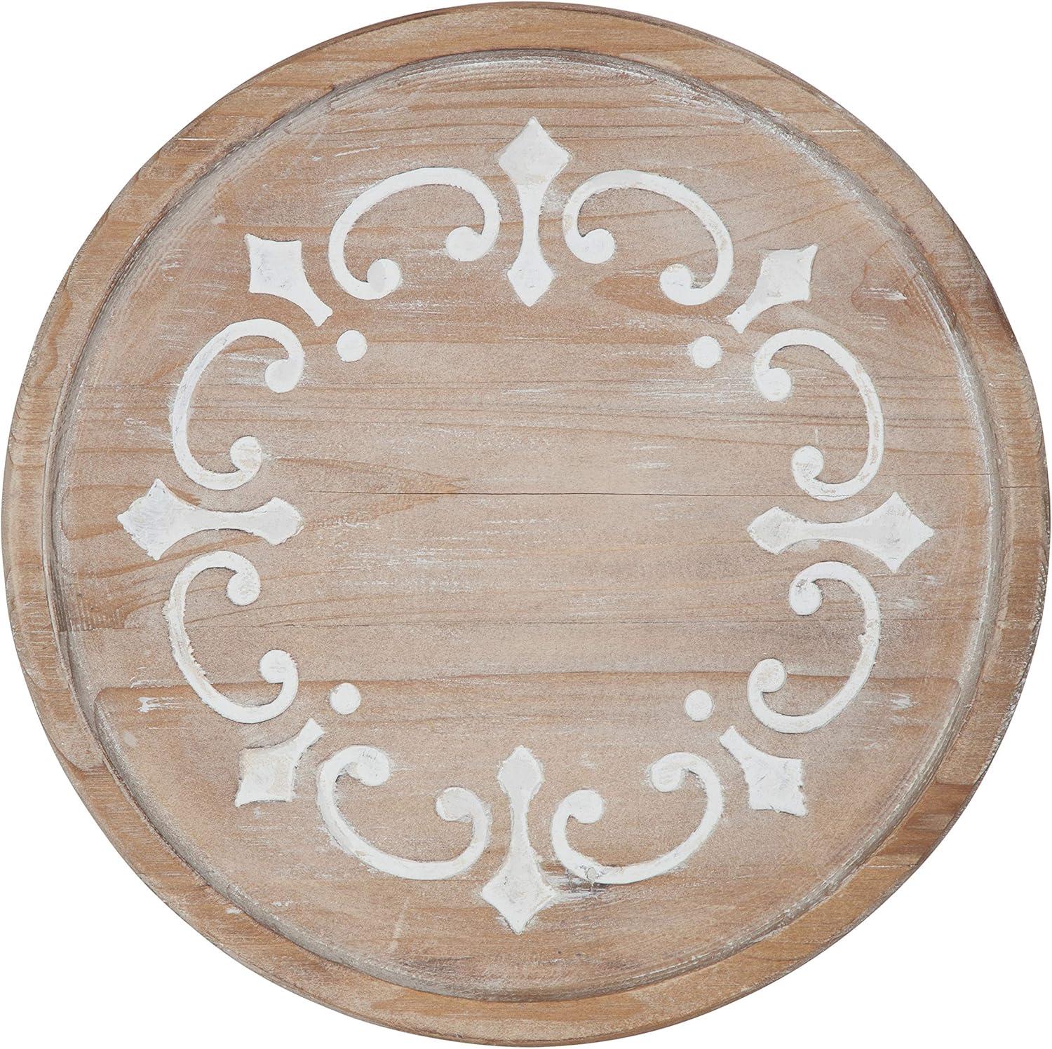 Kate and Laurel Sherald Tray, 11" Diameter, White