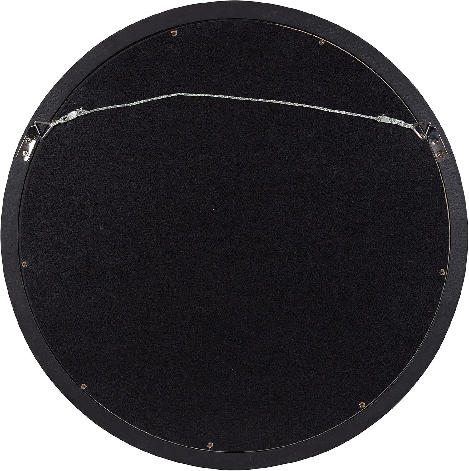 18" x 18" Hogan Round Framed Decorative Wall Mirror Black - Kate & Laurel All Things Decor: Modern Farmhouse Style, Solid Wood