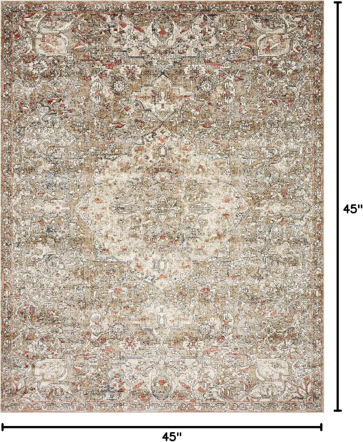 Loloi II Saban SAB-07 Oriental Straw / Beige Area Rug 3'-9" x 3'-9" Round