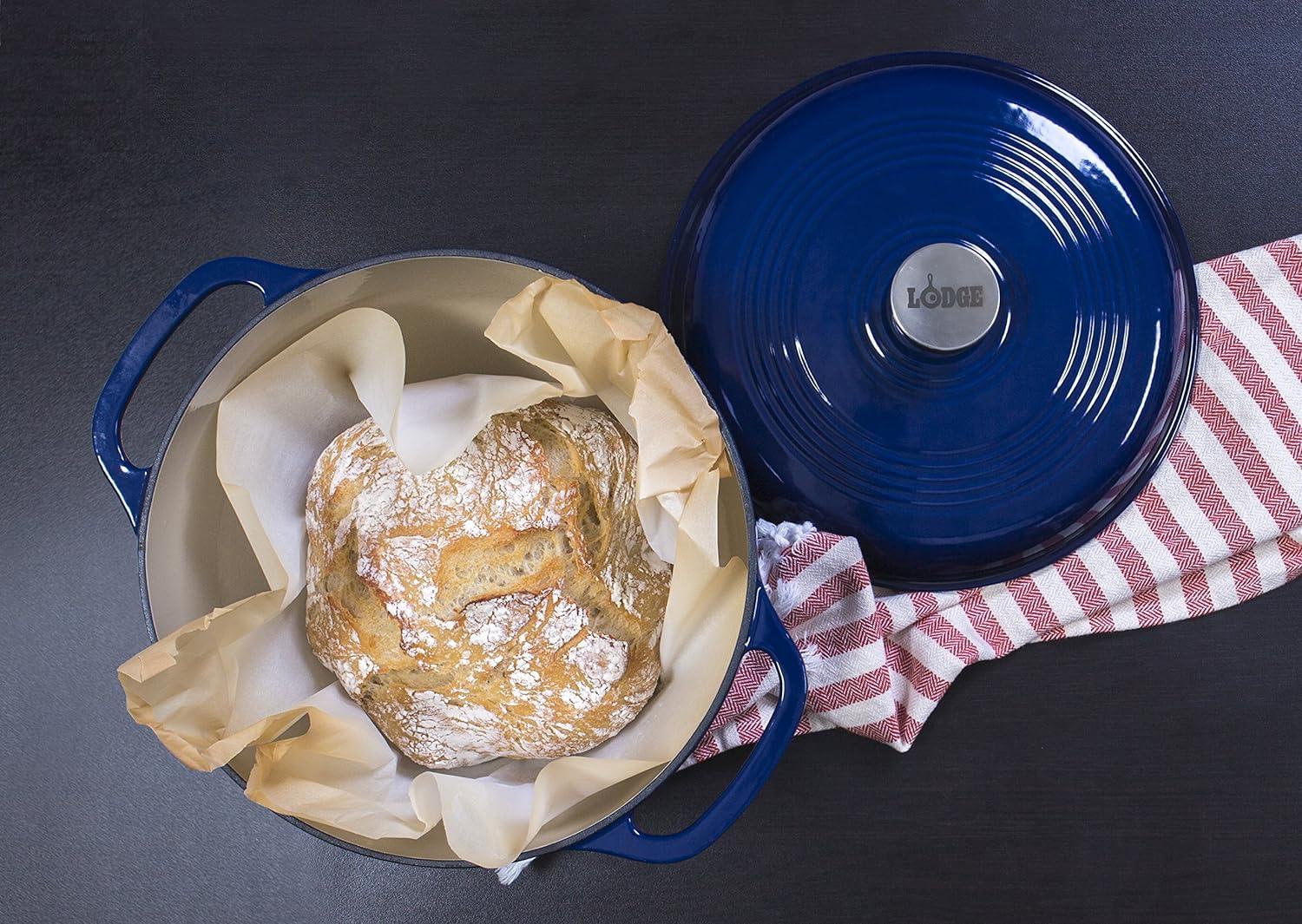 Lodge Cast Iron 6 Quart Enameled Dutch Oven, Indigo