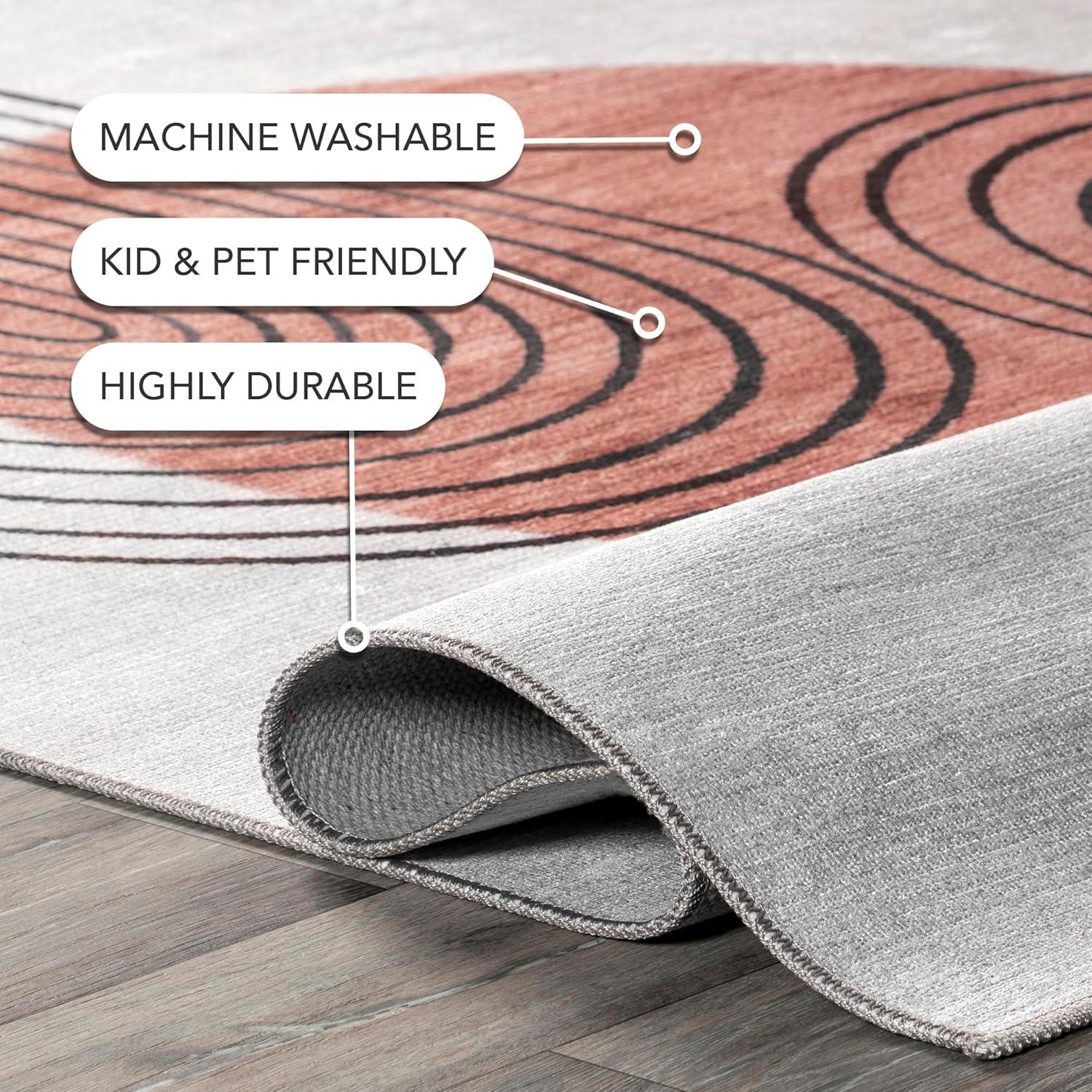 Nuloom Martine Abstract Sun Machine Washable Indoor Area Rug