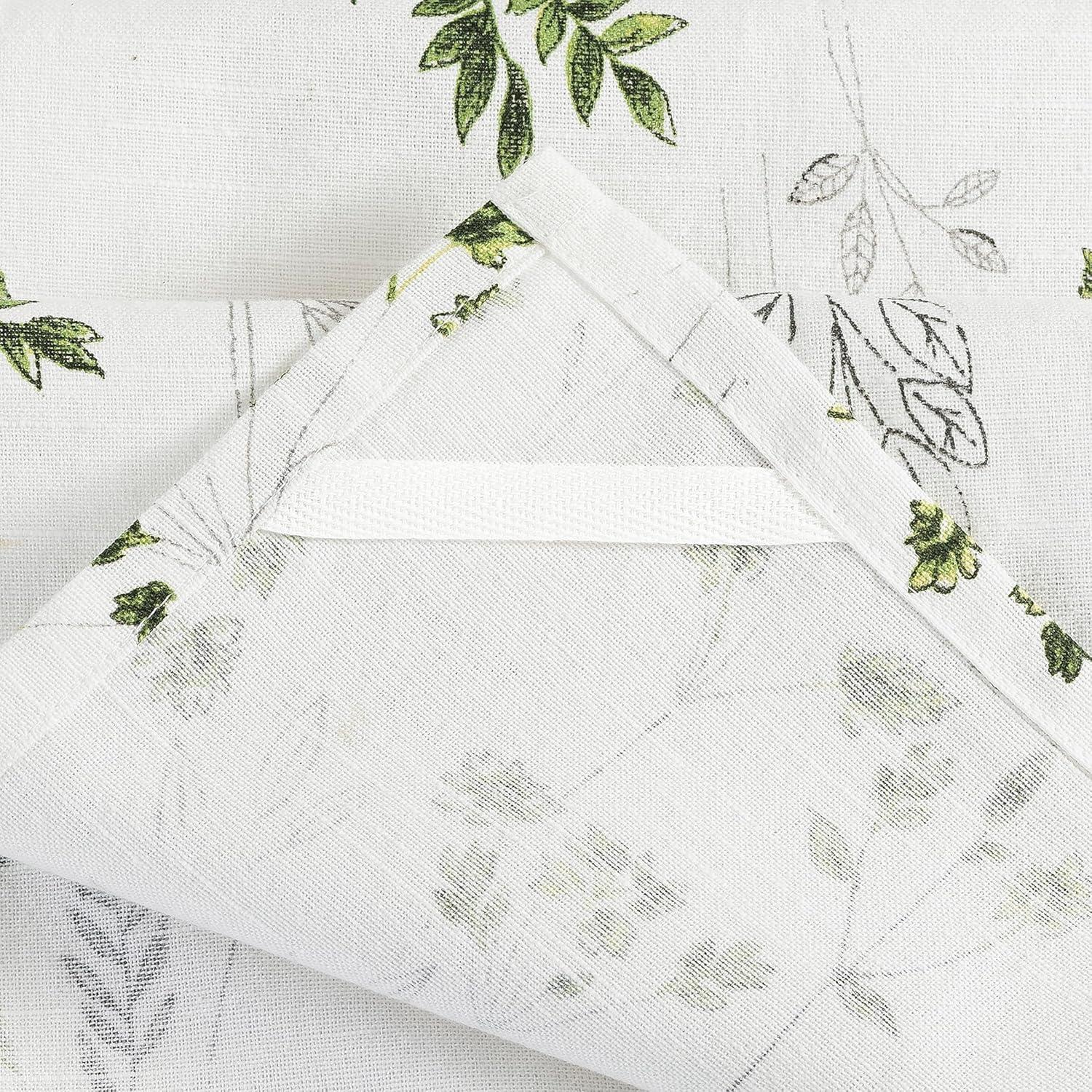 Sage Green Cotton Botanical and Bees Hand Towel Set