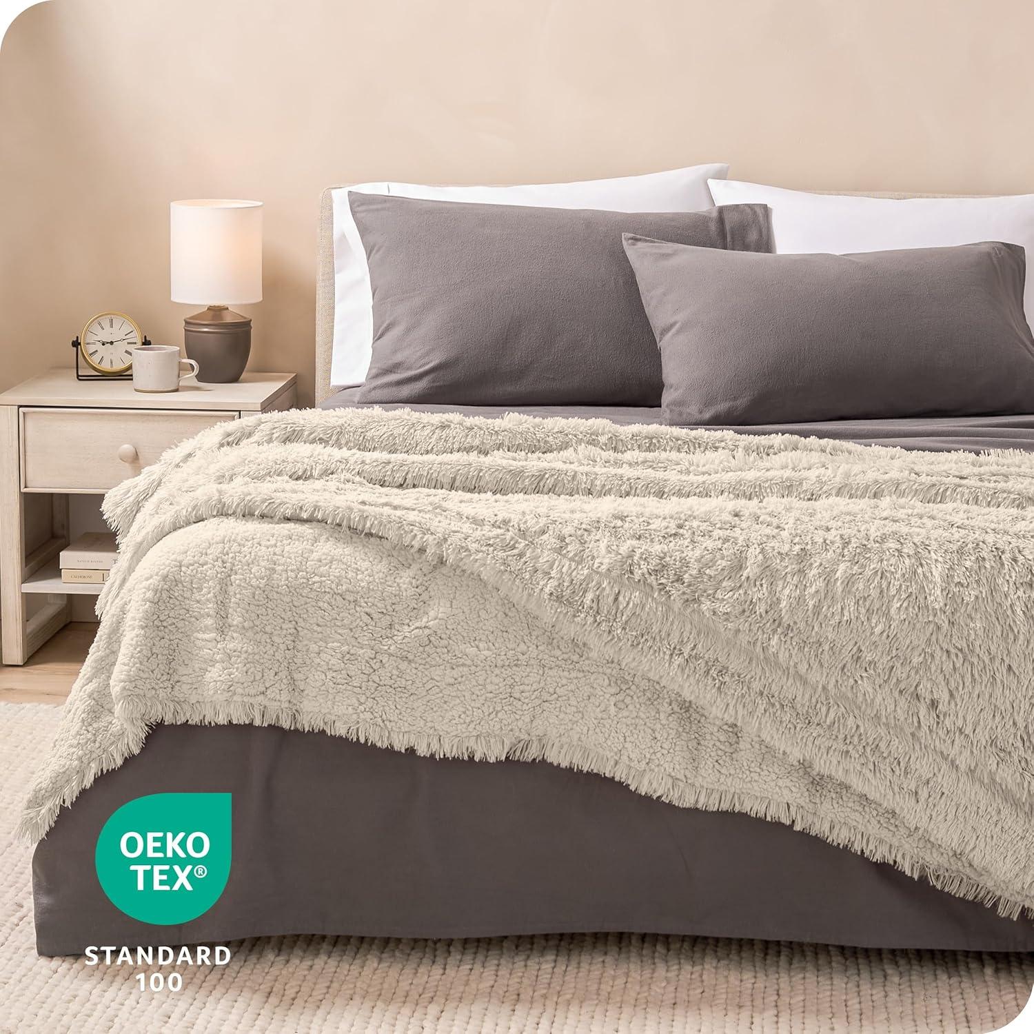 Bare Home Shaggy Faux Fur Sherpa Blanket