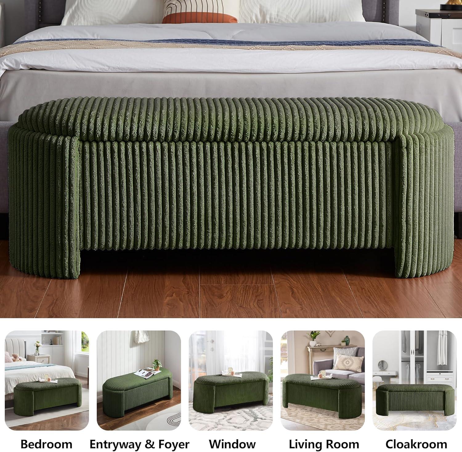 Nikoma Corduroy Upholstered Storage Bench