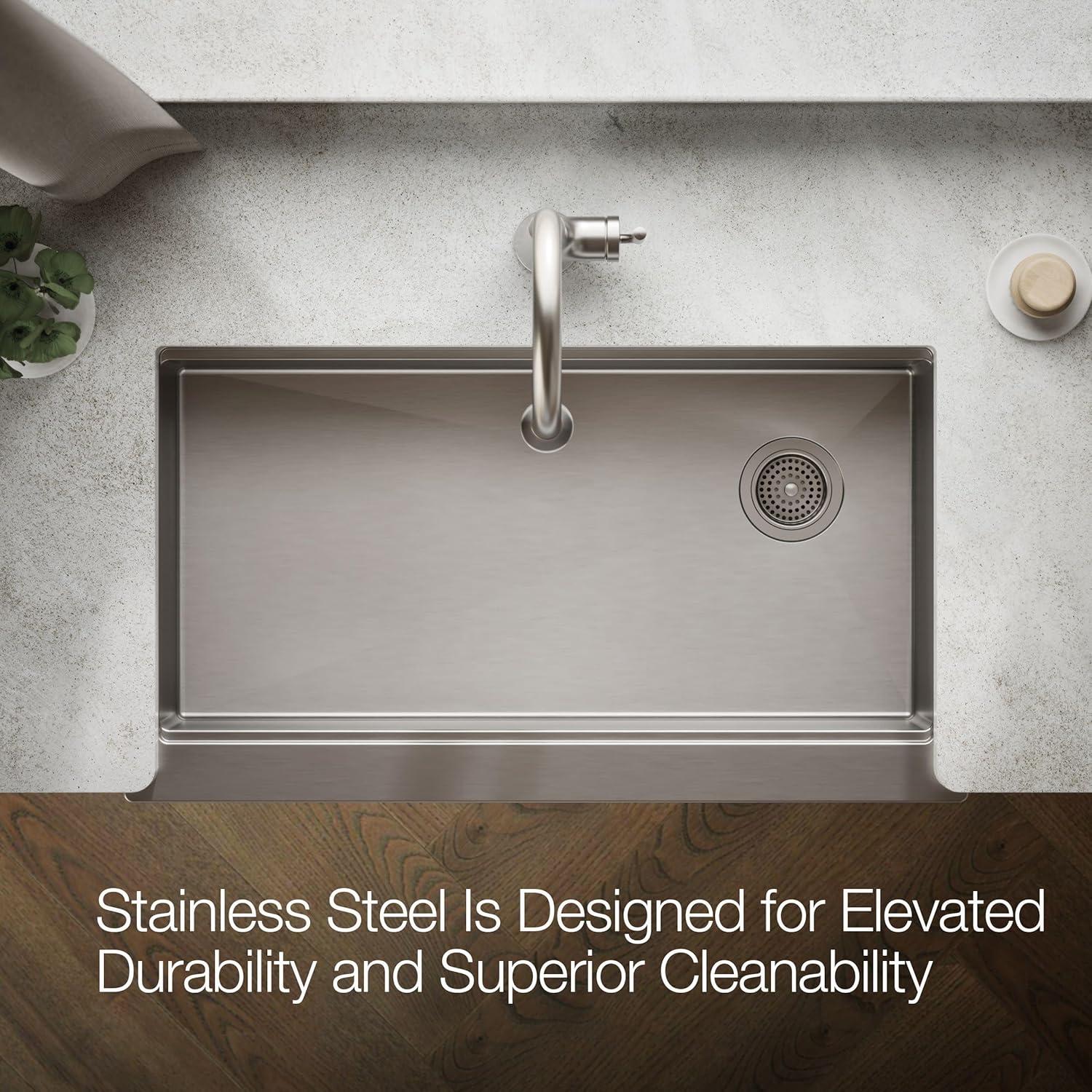 Strive 36" Stainless Steel Farmhouse Undermount Single-Bowl Kitchen Sink