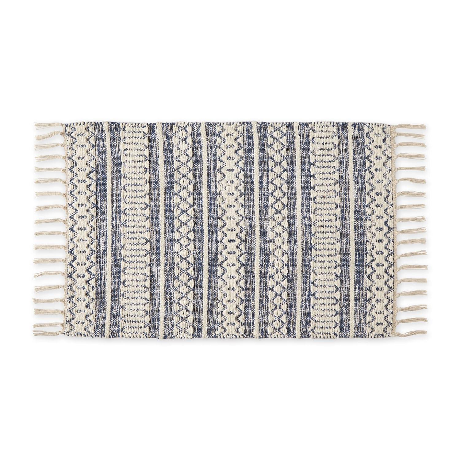 Design Imports Chenille Doodle Lines Rug - French Blue - 2 X 3 Ft
