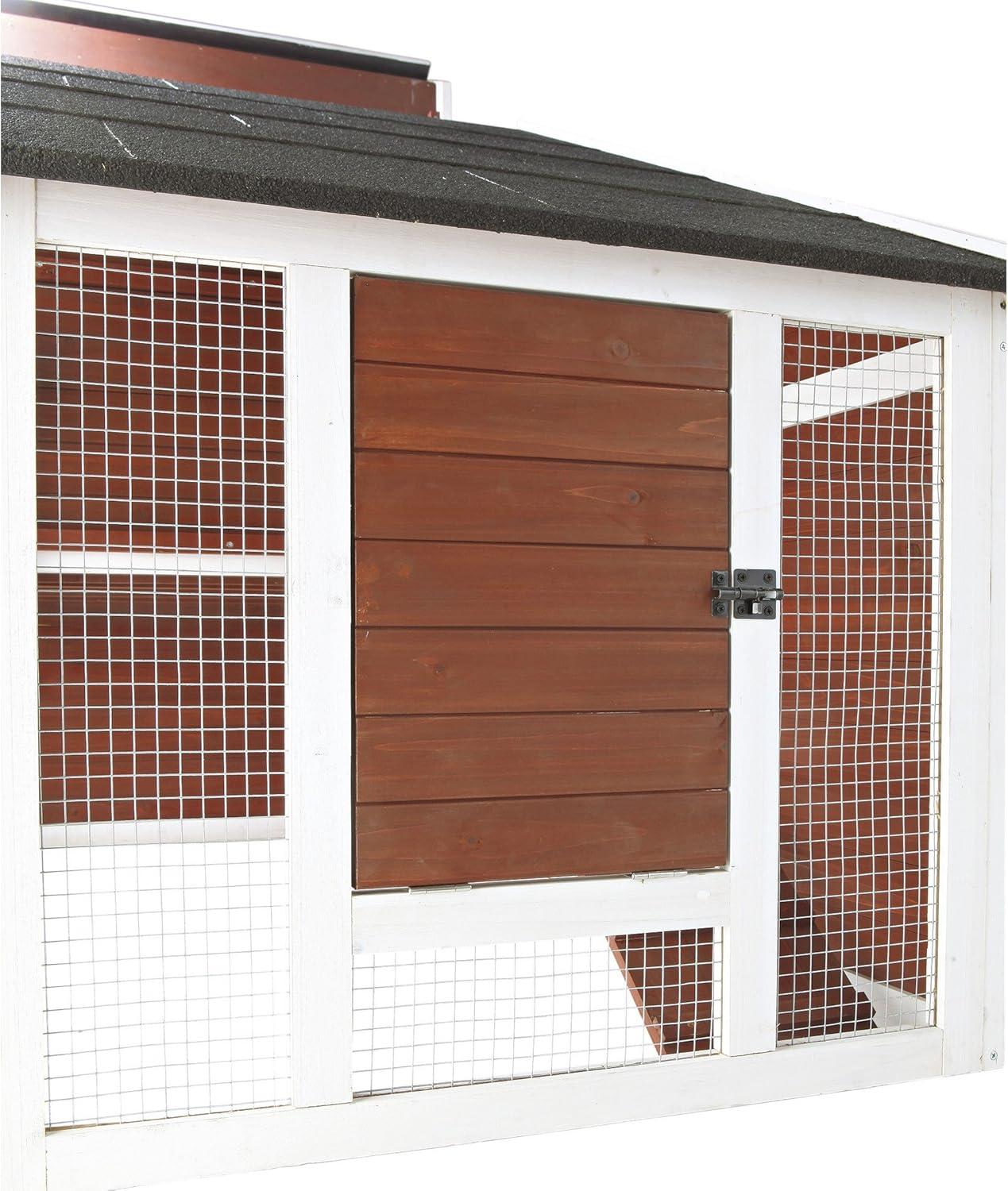 TRIXIE Weatherproof Wooded Backyard Chicken Coop, 2 Nesting Box Auburn Fits 2 Std Chicken