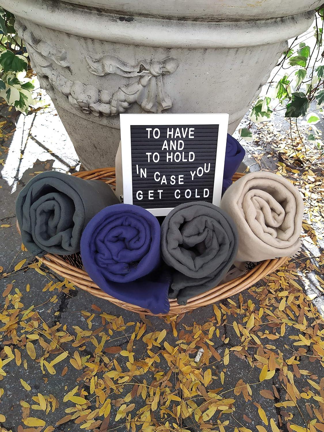 Single Solid Color Hypoallergenic 60”L x 50”W Fleece Throw Blanket for Fall, Winter, Spring, Summer, Men, Women, Children & Pets in Navy Blue