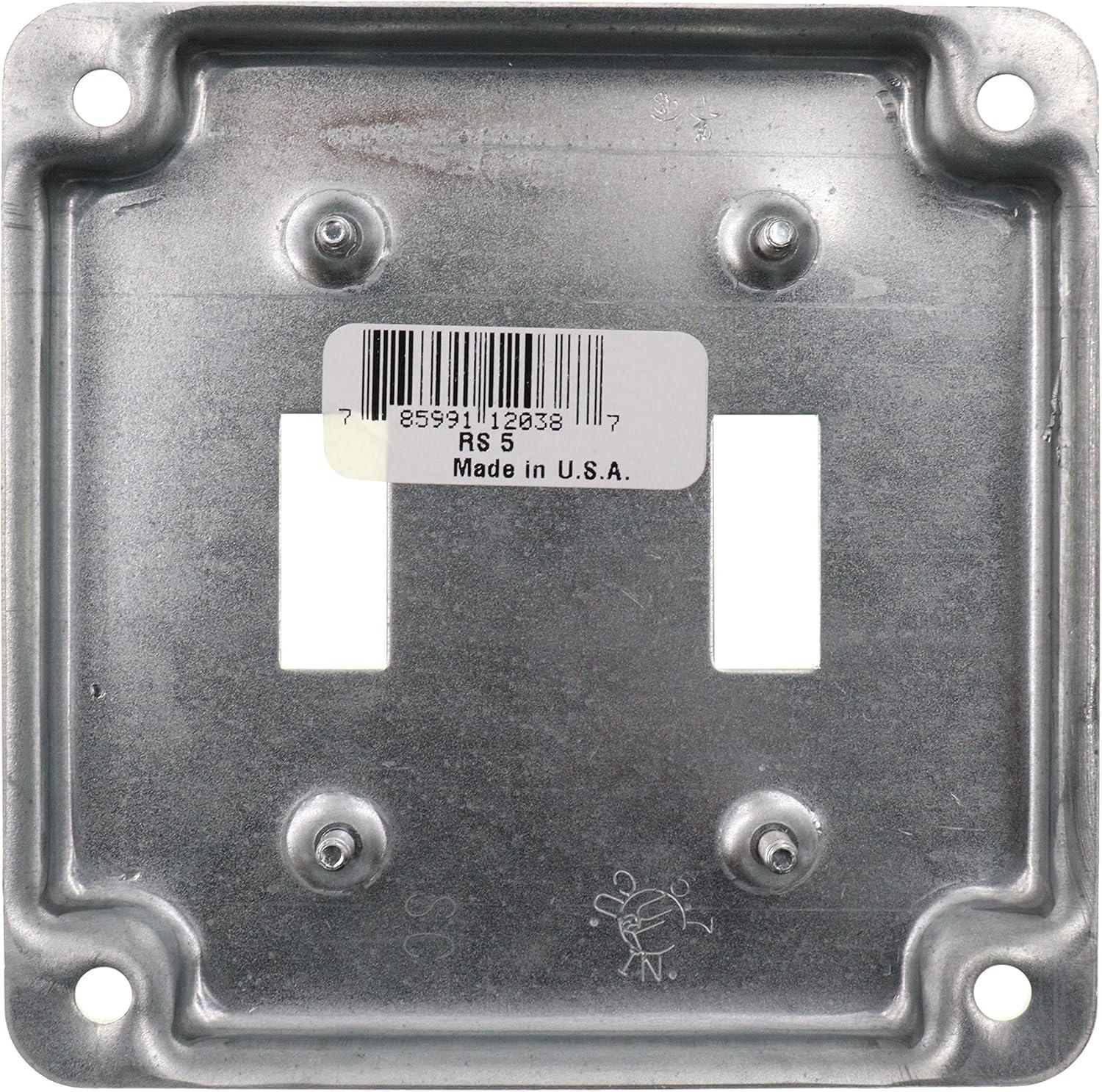 Galvanized Steel 2-Gang Dual Toggle Switch Cover