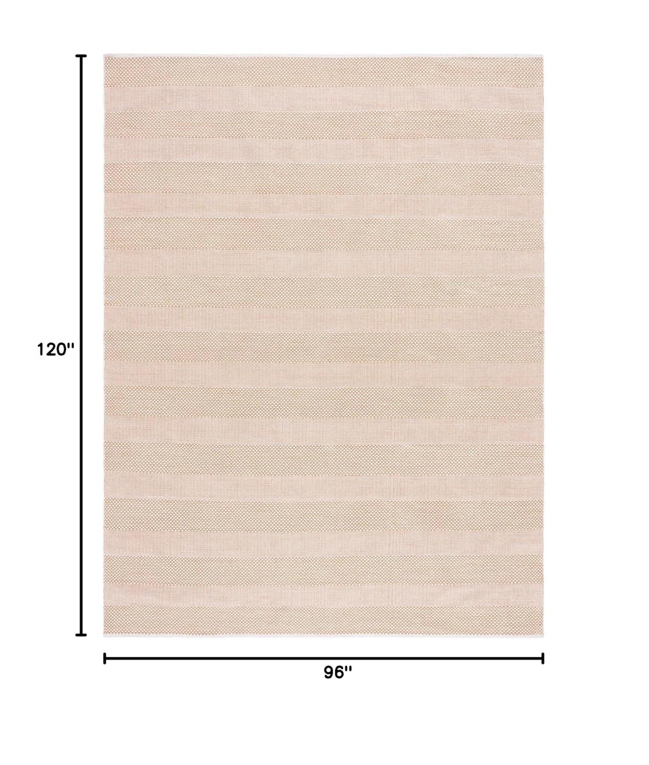 Striped Kilim STK802 Hand Woven Area Rug - Ivory/Gold - 8'x10' - Safavieh.